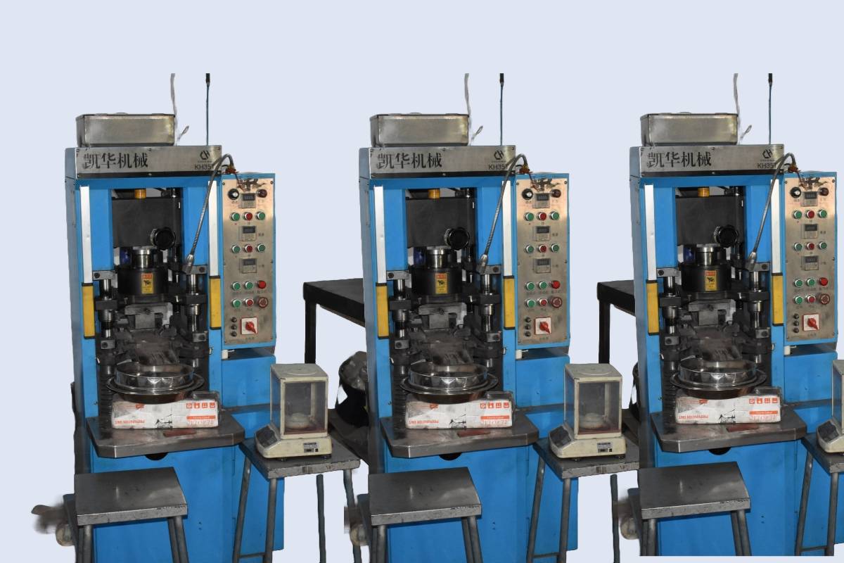 Cold presses and precision balances on our production line